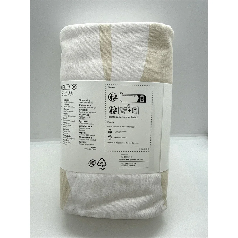IKEA KRUSTISTEL Tablecloth White Light Beige Patterned 57